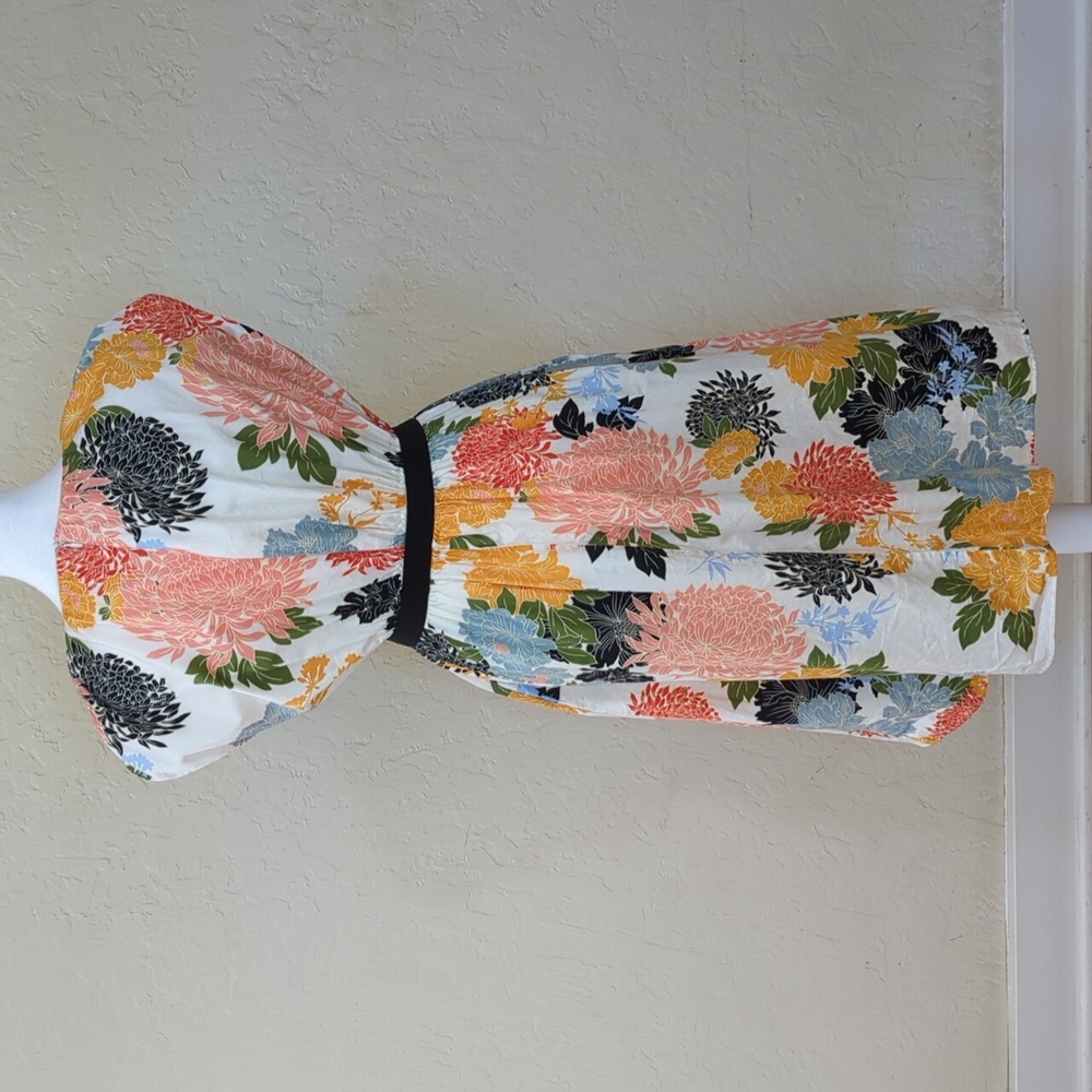 Zara Basic Collection Floral Print Elastic Waist Cap Sleeve Midi Dress Size XS - Picture 8 of 11
